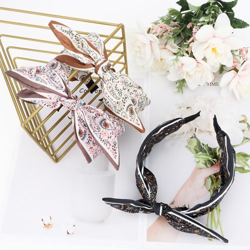 Jaciya Bow Headbands for Women Non Slip Fashion Knotted Headbands with Bow Girls Bunny Ears Bandana Headband Hair Accessories Diademas Para Mujer De Moda
