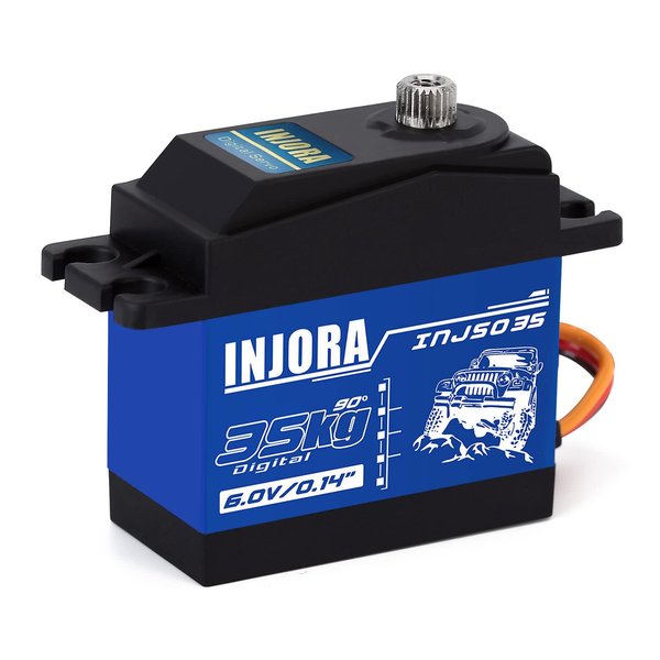 INJORA RC Servo 35KG Digital Servo High Torque RC Parts for 1/10 RC Crawler VP VS4-10 SCX10 Pro SCX10 TRX4 D90 (Control Angle 90°-180°)