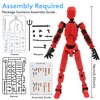 Fugacus Titan 13 Action Figure, Dummy 13 Action Figure Lucky 13 Action Figure T13 Action Figure 3D Multi-Jointed Movable, T13 Action Figure Toy (red)