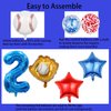 HADCKJA Baseball Balloons Baseball Birthday Party Supplies with 2nd Balloon Baseball Glove Balloon Red Blue Star Red Blue Confetti Balloon for Boy Shower Decorations Birthday Party Decorations 9Pcs