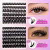 Fluffy Lash Clusters Kit 240pcs DIY Lash Extension Kit, Wispy Lash Clusters Kit Natural 60D+80D Mixed 12-16mm Eyelashes Kit C Curl with Lash Bond and Seal and Lash Applicator Tool.(60+80 Kit)