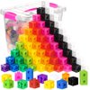 Jenaai 200 Pcs Math Cubes with Storage Container Counting Blocks Linking Cubes Connecting Cubes Math Manipulatives Educational Toy for Kids Age 4-8 Kindergarten STEM Activities Preschool(Pink)