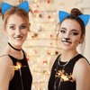 Cat Ears Headband for Women Girls - Cute Sparkle Glitter Hairband Halloween Cosplay Cat Costume Hair Accessories for Adult Kids Birthday Daily Wear Blue