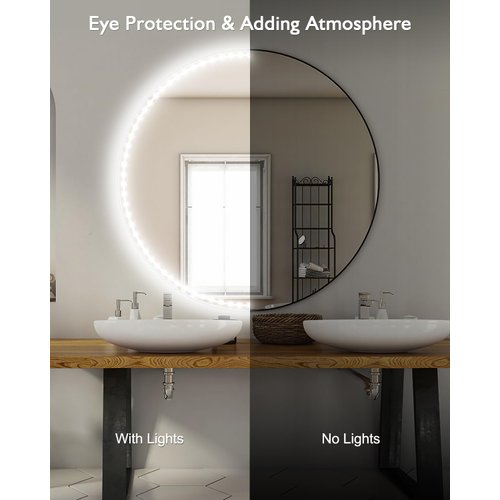 MATICOD Vanity Lights for Mirror, 3 Color Mirror Lights Makeup Light with Button/App Control, Led Lights, Vanity Light, Stick On Install (Mirror Not Included) 13ft