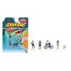 Weekend Warriors 6 Piece Diecast Figure Set (4 Figures, 1 Dog, 1 Bicycle) Limited Edition to 2400 Pieces Worldwide for 1/64 Scale Models by American Diorama AD-2402MJ