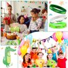 30 Pack Reptile Party Supplies Crocodile Silicone Wristbands Reptile Party Favors Crocodile Party Favors Bracelet Gifts Bag Stuffer for Reptile Crocodile Themed Birthday Party Supplies (Crocodile)