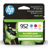 HP 952 Cyan, Magenta, Yellow Ink Cartridges (3-pack) | Works with HP OfficeJet 8702, HP OfficeJet Pro 7720, 7740, 8210, 8710, 8720, 8730, 8740 Series | Eligible for Instant Ink | N9K27AN
