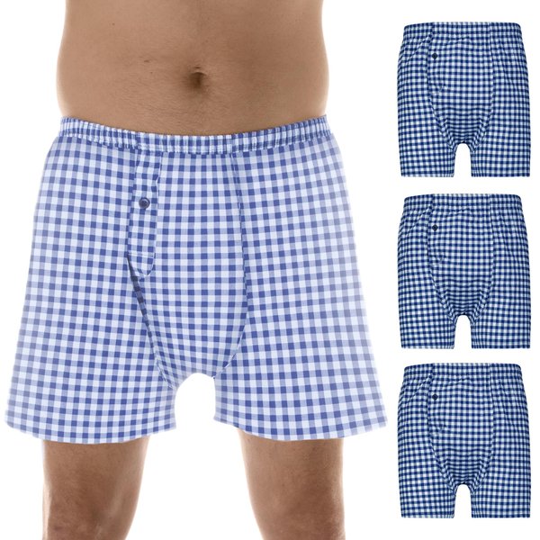 Wearever Incontinence Underwear for Men - Reusable & Washable Men's Bladder Control 2-in-1 Boxers with Regular Absorbency - Leak Proof Underwear (Pack of 3) (Navy) (3XL) (Waist 46-48)