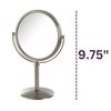 JERDON Model's Choice Two-Sided Tabletop Makeup Mirror - Makeup Mirror with 5X Magnification & Swivel Design - Portable 5.5-Inch Diameter Mirror in Nickel Finish - Model MC105N
