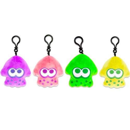 Nintendo Splatoon Party Favors Bag Clips Set for Kids - 4 Pack Inkling Splatoon Plush Keychains Plus Bonus Decal | Splatoon Party Supplies Bundle for Boys, Girls