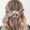 Bride Wedding Hair Comb Pearl Flower Hair Piece Rhinestone Bridal Hair Accessories for Women (Silver) Christmas