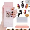 Halloween Cured Gel Nail Polish Strips, Halloween Full Wrap Gel Polish Nail Art Sticker Strips Stick-on Cured Gel Nail Wraps with Pumpkins,Spiders,Ghosts Nail File and Stick