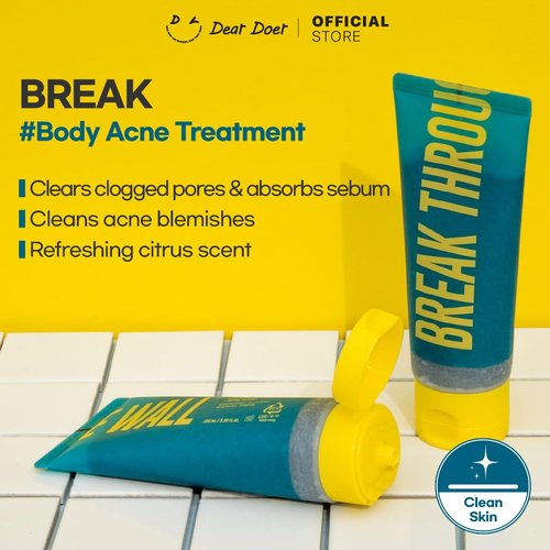 [Dear Doer] Break Body Scrub in TubeㅣVeganㅣ3.38 fl oz (100 ml) - Aromatic Citrus Scent, Charcoal Powder