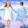 8 Pcs Snow Princess Dress Up for Girls 4-6, Toddler Toys for Ages 3-8, Shiny Ice Sequin Princess Cape Set Girl Toys, Princess Kids Toys for Easter Halloween Birthday Christmas Gifts Party Favors