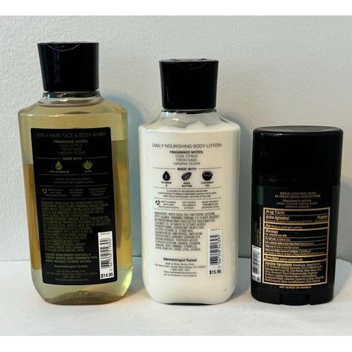 Woodlands Trio Gift Set - Body Lotion, 3 in 1 Hair, Face & Body Wash, and Antiperspirant Deodorant (Packaging may vary)