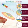 50 Pcs Drink Umbrellas, 3.9 Inch Umbrella Toothpicks Rainbow Cocktail Umbrellas for Drinks, Mini Cocktail Picks Umbrella for Drink & Food, Summer Hawaiian Appetizers Party Decor