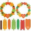 Engrowtic 24 Sets Thanksgiving Wreath Craft Enter with a Thankful Heart Wreath Craft Kits DIY Maple Acorn Hanging Ornament Home Door Decorations Fall Activities Party Favors
