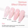 Gellen Rubber Gel Base for Nails, 6 in 1 Builder Strengthener Gel, Natrual Glitter Pink Base Coat Nail Polish,18ml Jelly Gel Nail Polish, UV Rubber Base Gel for Manicure, Nail Art, Salon Gift for Her