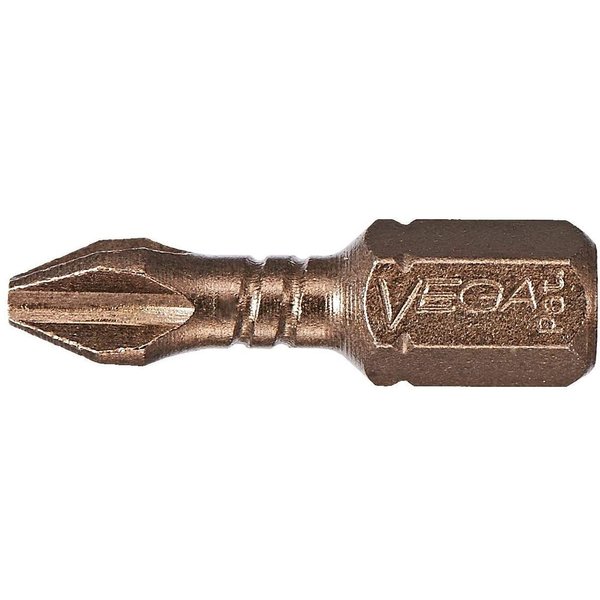 VEGA Professional Grade #2 Phillips Impact Driver Bits 1" Length P125P2A-10 (Pack of 10)