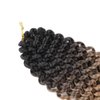 Passion Twist Hair 14inch Water Wave Synthetic Curly Braids for Passion Twists Black Short Bohemian Curl Crochet Braiding Hair Extensions 7 Packs (14inch, 1B/27/613)