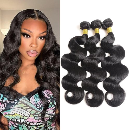 Body Wave Bundles Human Hair 20 22 24 Inch 3 Bundles 10A Grade 100% Unprocessed Brazilian Virgin Hair Extensions Natural Color Soft