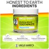 Uncle Harry's Peppermint Remineralizing Toothpaste | Natural Whitening Toothpaste Freshens Breath & Promotes Enamel | Vegan Fluoride Free Toothpaste (2 Pack)