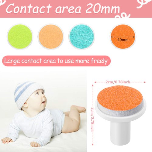24 Pieces Baby Nail File Pads Nail Trimmer Replacement Pads Electric Baby Nail Grinding Heads for Standard Electric Kid Nail Trimmer Suits to Newborn Infant Toddler (Pink, Light Blue, Green, Orange)