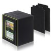 RADWIMPS Deck Box For MTG Commander Deck, Fits 100+ Cards, Magnetic Card Box Organizer With 2 Dividers & Window Display, Perfect for Magic Commander TCG, CCG Cards (Black&Green)