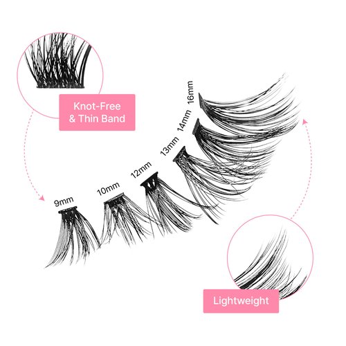 VieVie Lash Clusters 120pcs DIY Eyelash Extension Lashes, 30D 9-16mm Mix Individual Eyelashes, Natural Look DIY Lash Extension (40D)