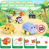 Pull Back Vehicle Set - Soft Baby Toy Set with 4 Cute Animal Cars, First Birthday Gifts for Toddler Toys Age 1-3