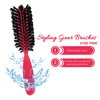 Styling Gear Detangling Hair Brush Nylon Bristles 7 Row Teasing Womens Brush For Thick Hair Small Travel Hairbrush Brush For Hair 1 Pcs. (Pink)