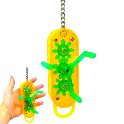 Bonka Bird Toys 0044 - Small Gearhead Mechanical Puzzle Toy (12" x 3") - Bulletproof Fun for Ringnecks, Pionus, Quakers, and Similar Sized Birds