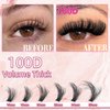 Fluffy Lash Clusters 16-25mm Thick Long Cluster 100D Cluster Eyelash Extensions 240 PCS D Curl Volume Lash Clusters 3D Mega Volume Lash Clusters False Eyelashes DIY at Home, by Anforlin