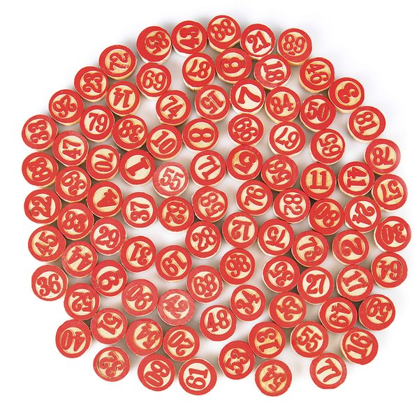 Vintage Tombola Italian Game Tombolini Tiles, (90 pcs) | Rustic Wooden Bingo Chips, Numbers 1-90 for Lottery, Custom DIY Board Game Pieces, and Arts & Crafts | Traditional, Holiday, & Wedding Games