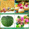 Hawaiian Luau Party Decoration Tropical Aloha Luau Balloons Arch Garland Kit Summer Beach Pool Party Supplies with Coconut Tree Shaped Balloon Set Table Skirt Cake Topper Palm Leaves and Hibiscus