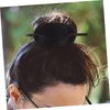Luxshiny Hair Sticks 3pcs Leather Hair Barrette with Stick Ponytail Holder Pin Hair Tie Slide Oval Shape Hair Pins Hair Stick Clip Hair Accessories for Women Girls Hair Holder