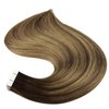 Full Shine Tape in Hair Extensions Human Hair 18 Inch Tape in Brown Hair Extensions Color 4/24/4 50 Gram 20 Pcs Balayage Tape in Extensions invisible Tape in Human Hair Extensions Remy Human Hair