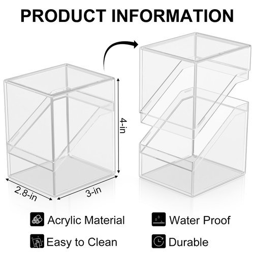 Mlikero Card Deck Cases, 6 Pack Acrylic Card Box for Trading Cards,Sturdy Card Storage Boxes Holding 100+ Sleeved Cards with 6 Dividers,Clear Card Storage Boxes fit for MTG, Sport Cards…