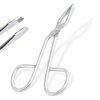 AAProTools Stainless Steel Professional Eyebrow Tweezers with Scissor Handle Straight Tweezers Tip Personal Daily Beauty Care Tools Trimming Nose Hair Plucker Clip Nipper, Satin