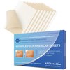 Aroamas Scar Silicone Scar Tape– Softens & Flattens Scars from Surgery, Injury, Burns, C-Section, Scratch Marks – Reusable Medical-Grade Silicone Scar Sheets for All Skin Types [3"x1.57", 8 Sheets]