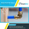 SharkBite 3/4 Inch 90 Degree Elbow, Pack of 4, Push to Connect Brass Plumbing Fitting, PEX Pipe, Copper, CPVC, PE-RT, HDPE, U256LFA4
