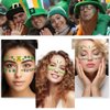 NALoRa St. Patrick's Day Temporary Tattoos, 10 Set Shamrock Face Tattoo Stickers Irish Saint Patrick's Day Stickers Party Supplies Decoration Green Clover Tattoos for St. Patrick's Day Parade