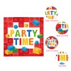 40PCS Building Blocks Themed Paper Napkins Toy Brick Dinner Paper Napkin Set Disposable for Birthday Party Supplies Tableware Decoration