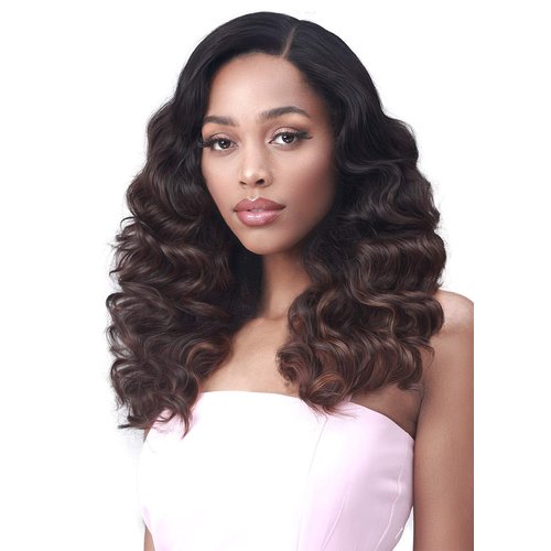 Bobbiboss Long Curly Natural Black Wigs 13x7 HD Lace Front Wigs for women - MLF475 ZEULIA, Free Part Long Wavy Wigs Synthetic Hair Wigs with Baby Hair, Natural Looking Heat Resistant wigs (1B)