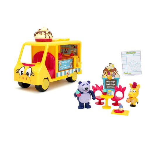 Jada Toys Donkey Hodie Frozen Yogurt Truck Playset - Includes 2 Figures Donkey Hodie & Purple Panda - Preschool Toy - Ages 3+
