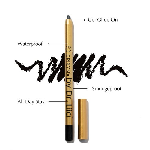 EPILYNX Long Lasting Glide-On Gel Eyeliner Pencil | Gluten-Free, Hypoallergenic, Vegan | 1.2ml | Blackest Black by Dr. Liia