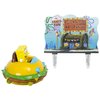 DecoSet® SpongeBob Square Pants Krabby Patty Cake Topper, 2-Piece Birthday Party Set with Rolling Car Figure for Fun After the Party, 3"H x 4.25"W