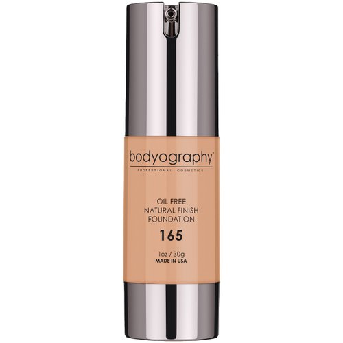 Bodyography Matte Foundation Makeup (Medium #165): Oil-Free Anti-Aging Salon Natural Finish w/ Vitamin E, C, Antioxidants | Vegan, Gluten-Free, Paraben-Free