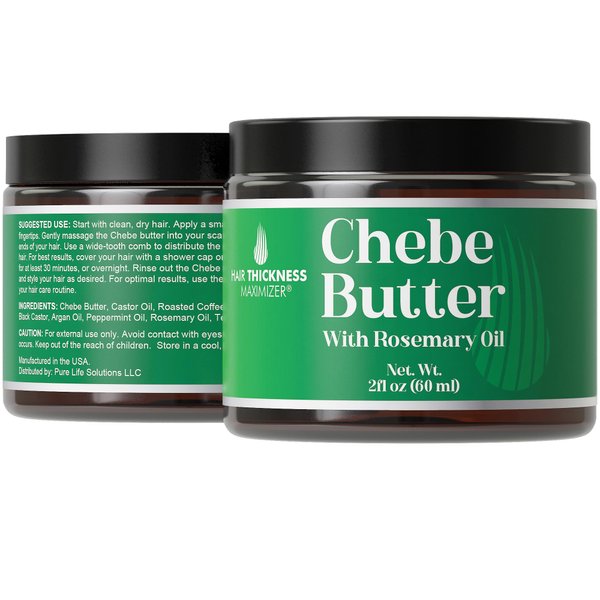 Chebe Rosemary Oil Hair Butter for Growth, Thickening, Moisturizing and Strengthening - 2oz Vegan Hair Grease for Men and Women, Scalp Treatment for Dry, Brittle Hair