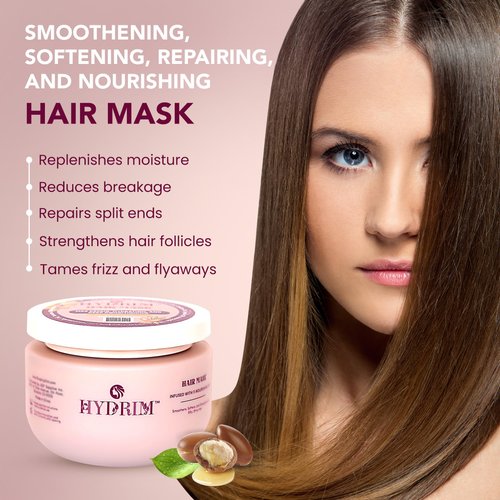 Hydrim Botanical Max Repair Intense Hydrating Hair Mask and Deep Conditioner for Dry Damaged Hair, Infused with Argan Oil Plus 10 More Nourishing Oils and Fresh Floral Scent, 8.45 oz